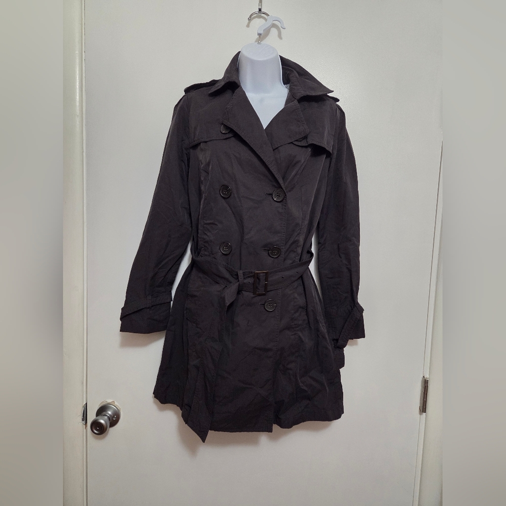 Women's Gap Double-Breasted Trench Coat - Black Small